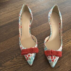 J. Crew Colette Bow Pumps in Liberty Poppy &‎ Daisy Floral Made In Italy Size 10